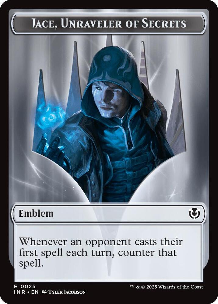 Human Wizard // Emblem - Jace, Unraveler of Secrets Double-Sided Token (Back)