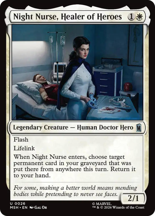 Night Nurse, Healer of Heroes